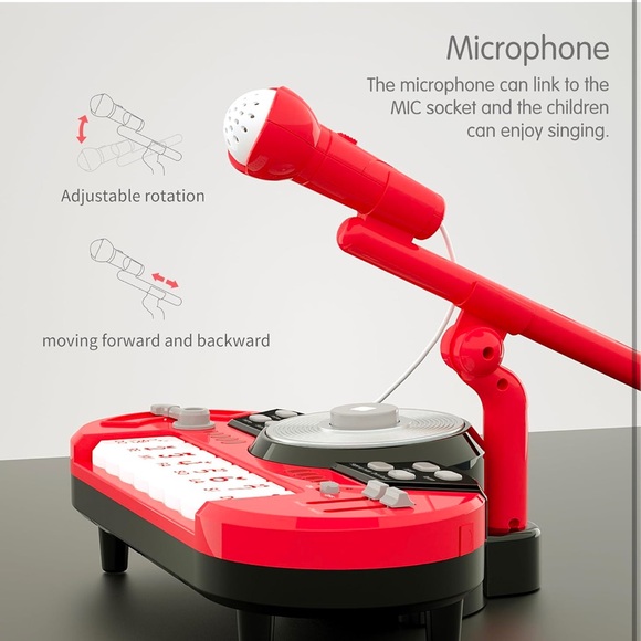 Dj Mixer Piano Toy Kids Boys Girls Red Microphone Musical Learning Toddler SR6 - Picture 4 of 7